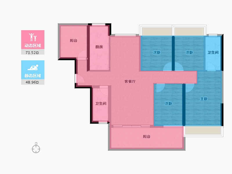 广东省-惠州市-保利鹿江来-109.56-户型库-动静分区