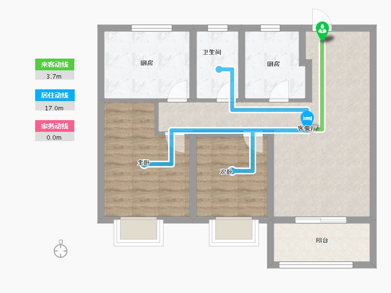 上海-上海市-世茂云图-68.00-户型库-动静线