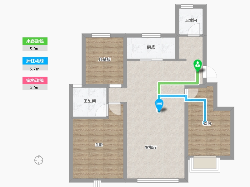 天津-天津市-龙湖·樘樾-79.06-户型库-动静线