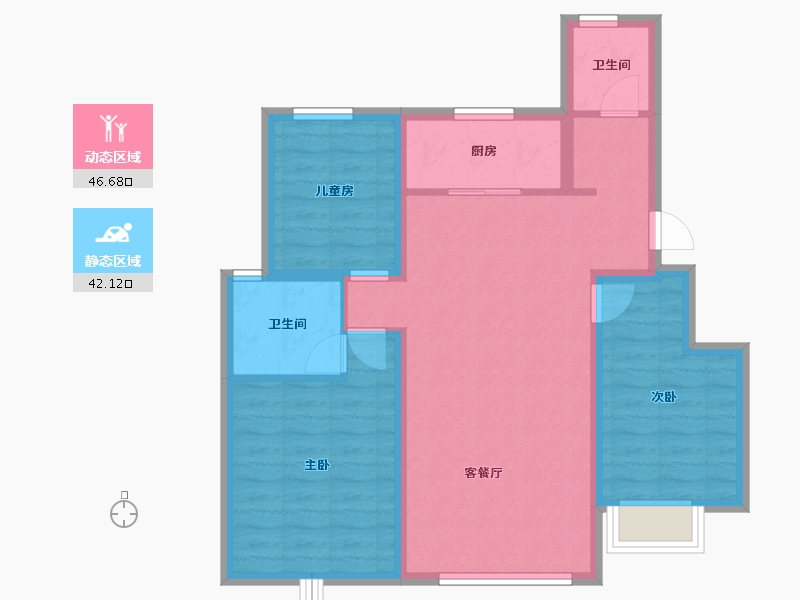 天津-天津市-龙湖·樘樾-79.06-户型库-动静分区