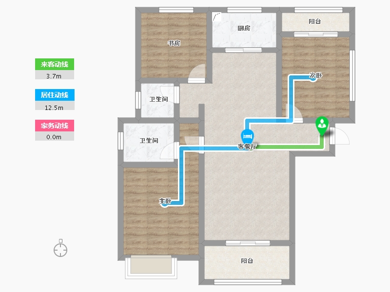 陕西省-西安市-天鹅湖-93.58-户型库-动静线