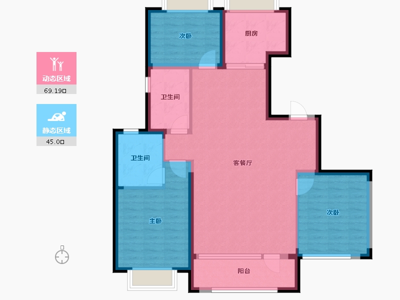 宁夏回族自治区-银川市-香榭金岸-102.93-户型库-动静分区