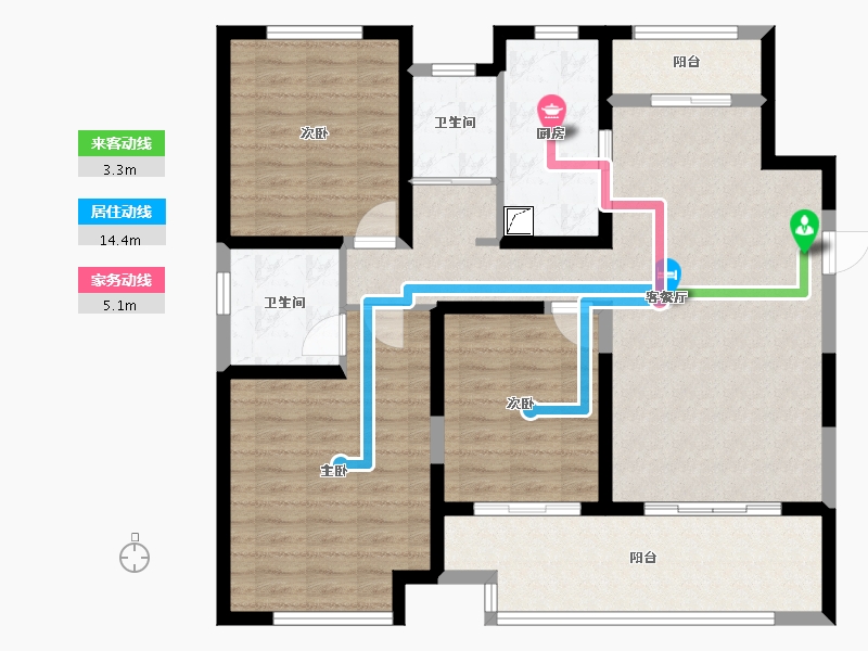 山东省-菏泽市-天润府-110.00-户型库-动静线