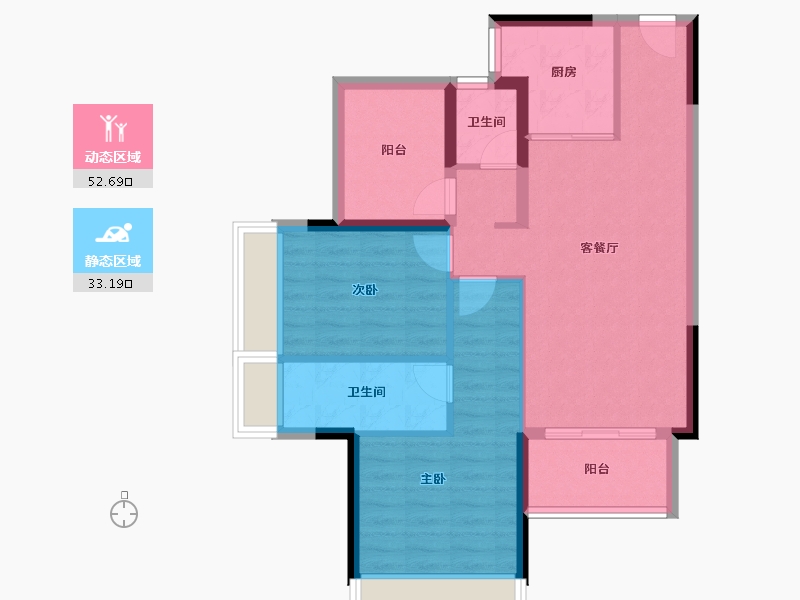 广东省-惠州市-保利鹿江来-76.78-户型库-动静分区