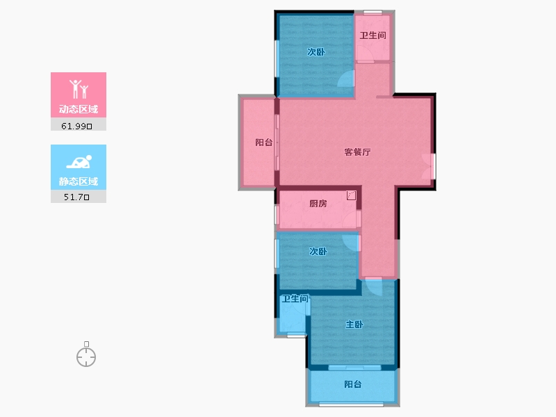 陕西省-西安市-兴庆御苑-101.25-户型库-动静分区