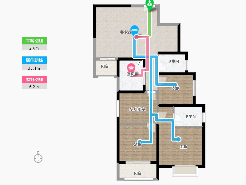 陕西省-西安市-兴庆御苑-111.84-户型库-动静线