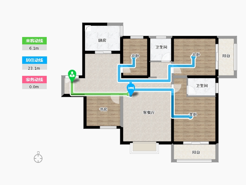 陕西省-西安市-兴庆御苑-112.69-户型库-动静线