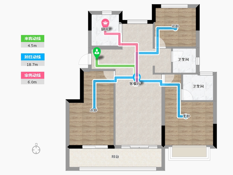 浙江省-宁波市-宏地熙望府-87.17-户型库-动静线