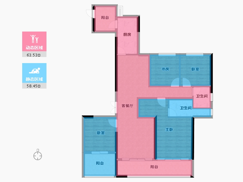 浙江省-杭州市-滨湖天地-108.00-户型库-动静分区