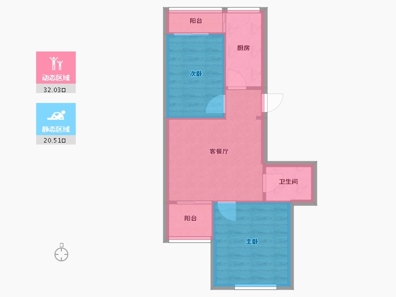 北京-北京市-西黄新村北里-45.00-户型库-动静分区