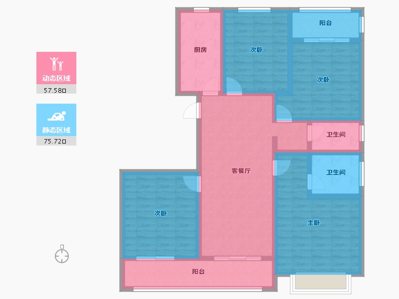 陕西省-咸阳市-沣馨苑-118.36-户型库-动静分区