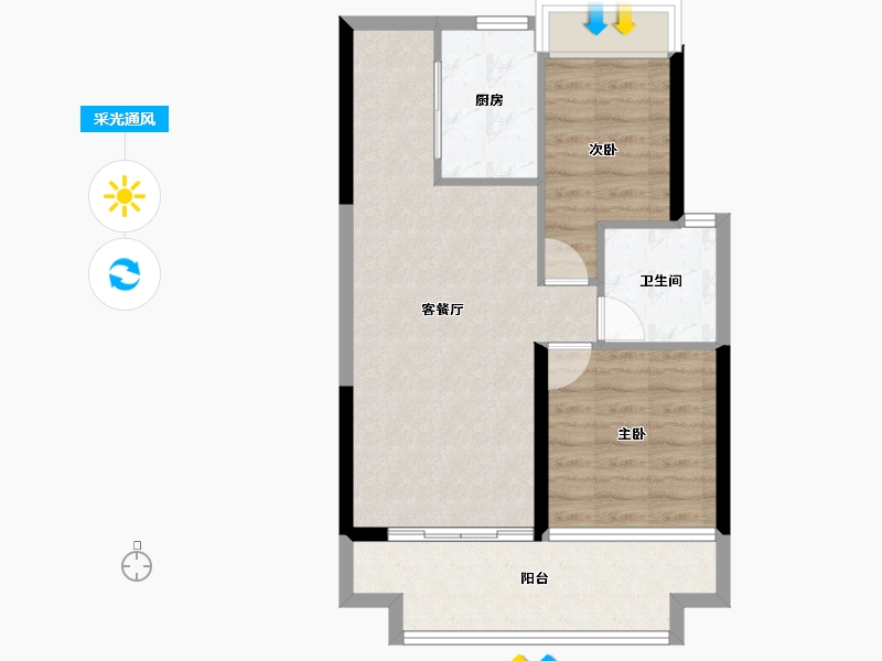 广东省-惠州市-保利鹿江来-62.69-户型库-采光通风