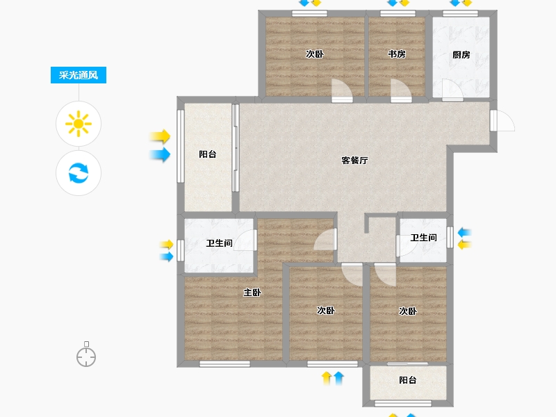 江苏省-南京市-金象朗诗红树林-116.17-户型库-采光通风