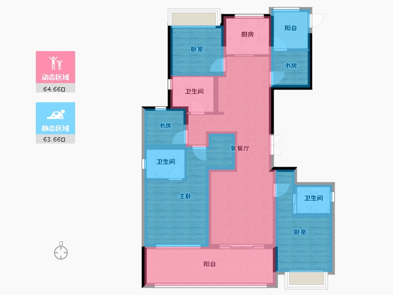 浙江省-杭州市-滨湖天地-112.80-户型库-动静分区