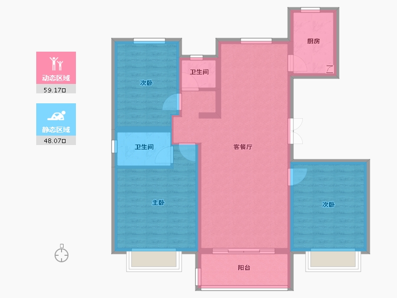 河北省-保定市-香溪名旭·悦居-95.98-户型库-动静分区