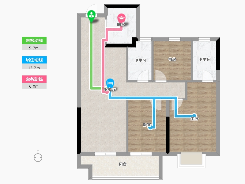 江西省-宜春市-东投华章新力和园-81.60-户型库-动静线