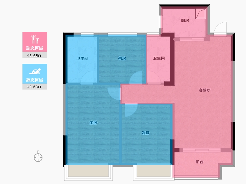 浙江省-湖州市-翠堤湾-80.00-户型库-动静分区