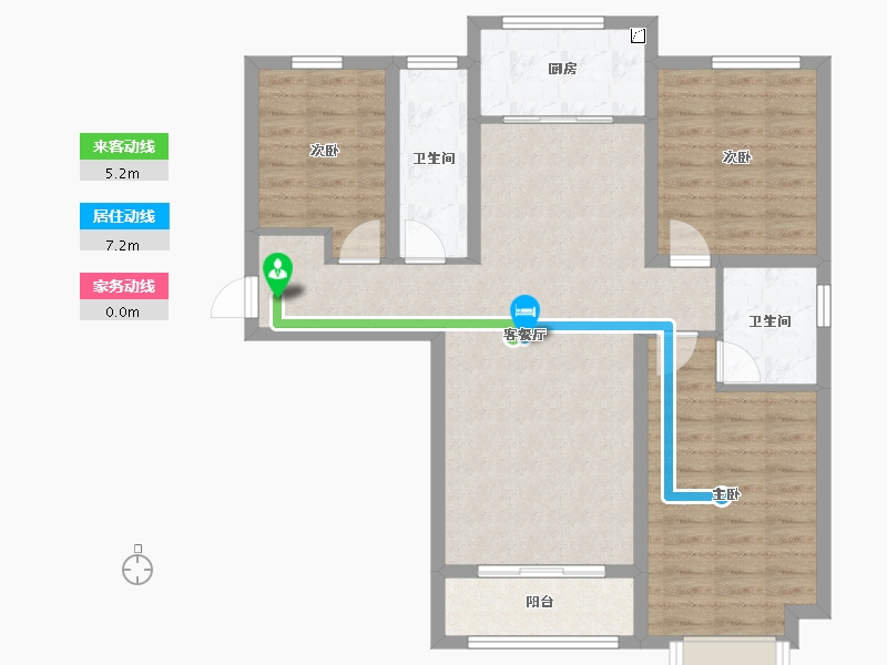 河北省-保定市-香溪名旭·悦居-90.65-户型库-动静线