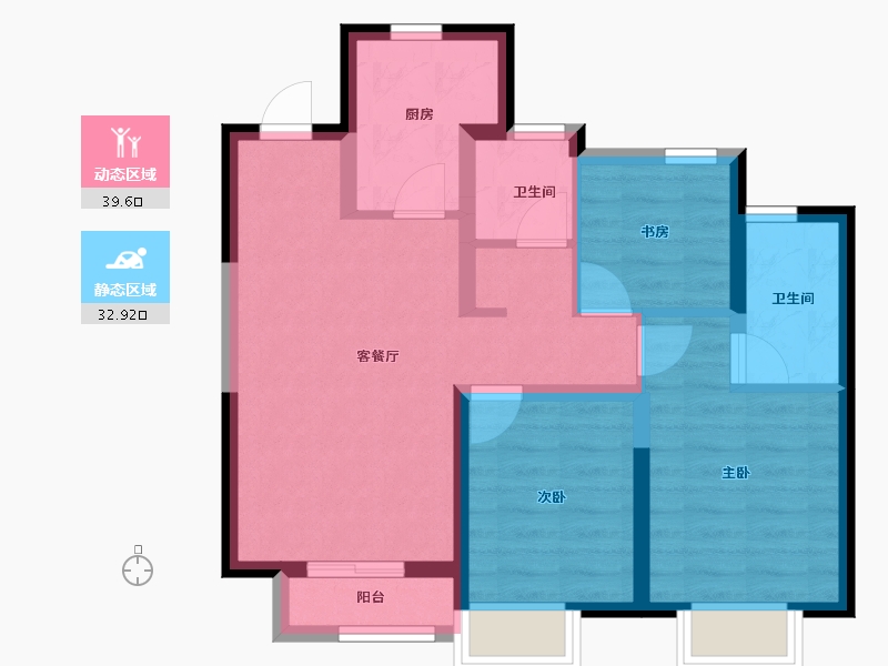 天津-天津市-景瑞·誉璟天地-63.50-户型库-动静分区