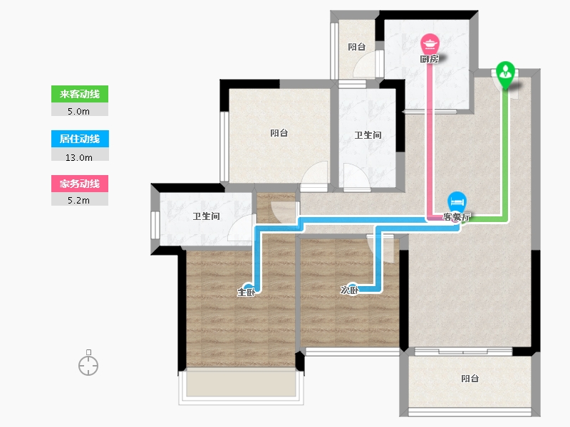 广东省-佛山市-颐安灝景湾-83.54-户型库-动静线