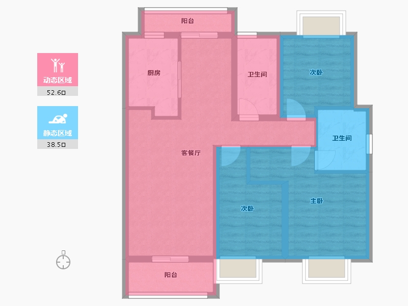 上海-上海市-世茂云图-80.00-户型库-动静分区