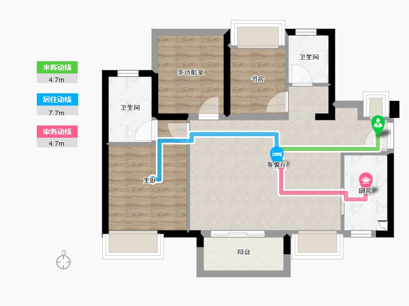 广东省-珠海市-万科琴澳传奇-70.40-户型库-动静线