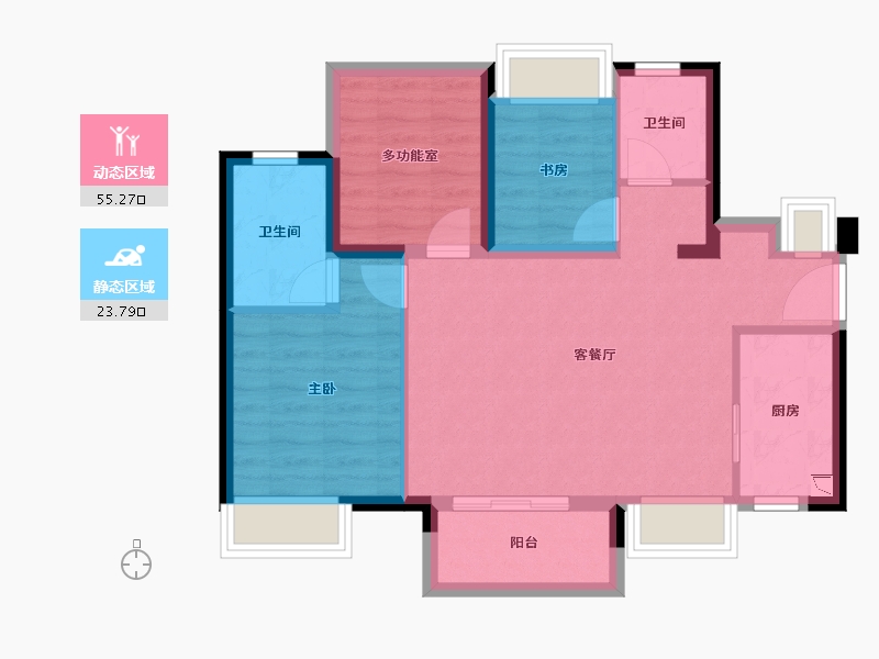 广东省-珠海市-万科琴澳传奇-70.40-户型库-动静分区