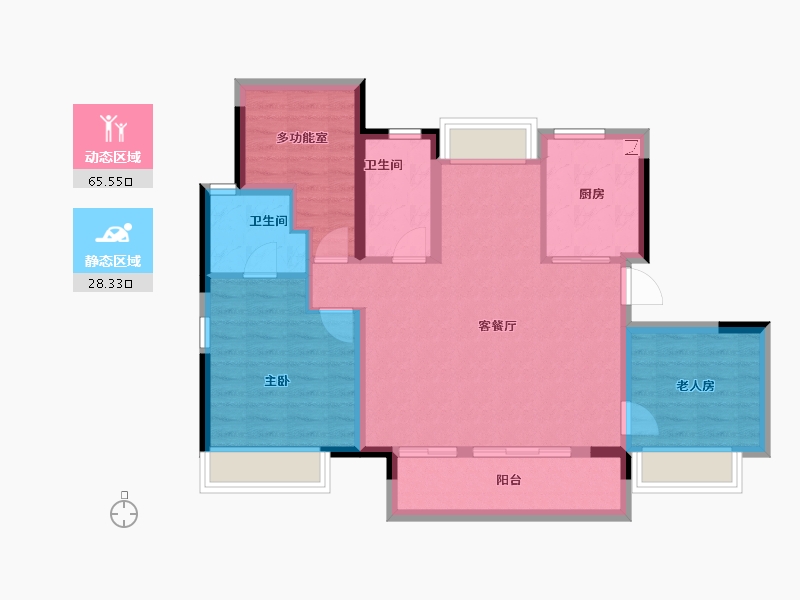 广东省-珠海市-万科琴澳传奇-84.00-户型库-动静分区