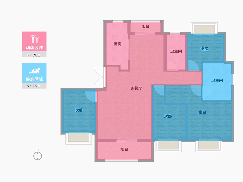 上海-上海市-世茂云图-112.01-户型库-动静分区