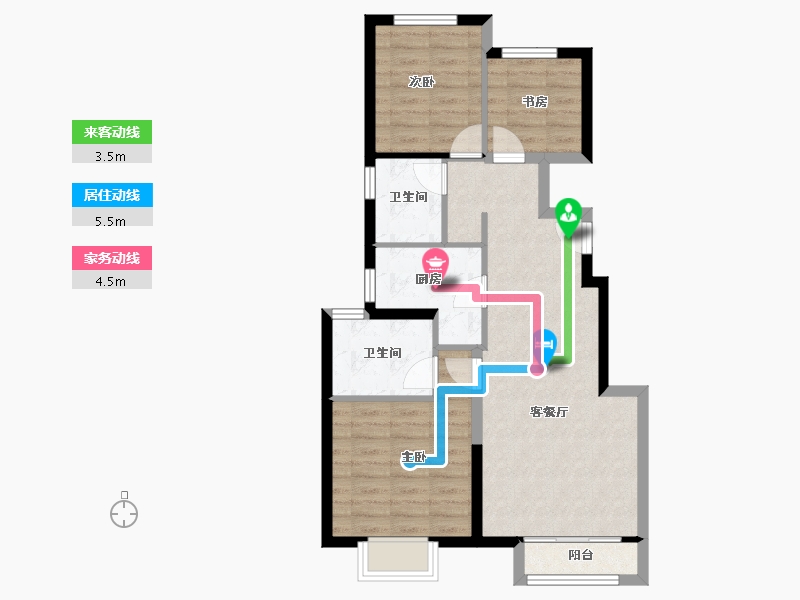 北京-北京市-中骏·云是台-71.20-户型库-动静线