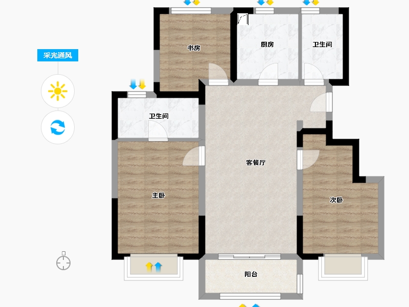 天津-天津市-新城悦隽央著-3.00-户型库-采光通风