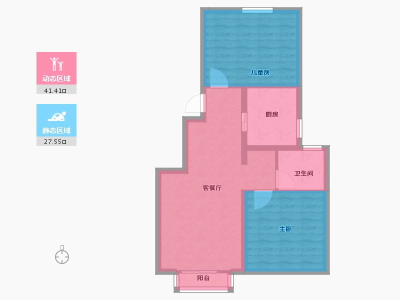 天津-天津市-中国铁建·花语澜廷-61.60-户型库-动静分区