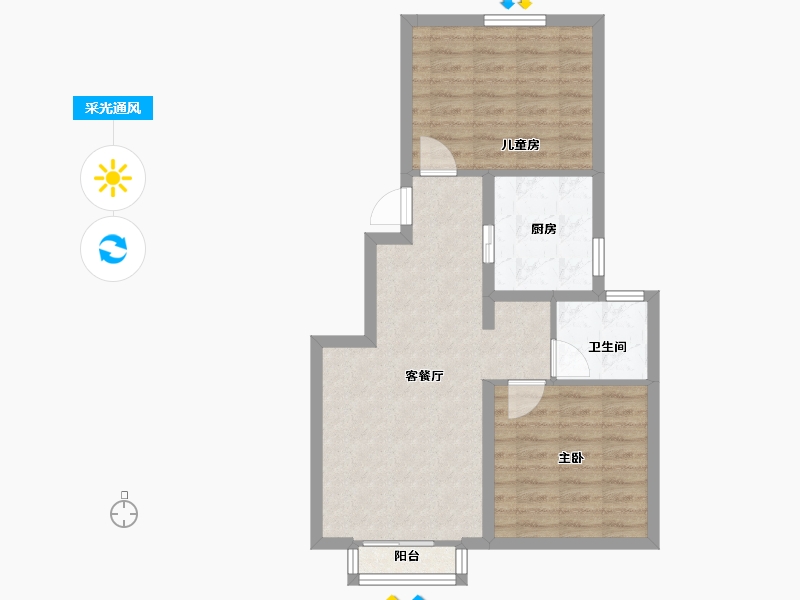 天津-天津市-中国铁建·花语澜廷-61.60-户型库-采光通风