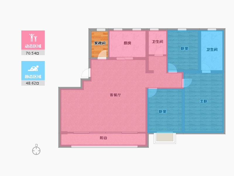 天津-天津市-中国铁建·花语澜廷-111.20-户型库-动静分区