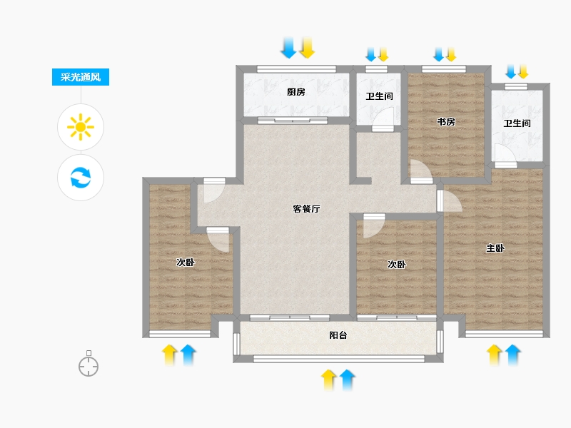 江苏省-徐州市-融悦府-155.00-户型库-采光通风