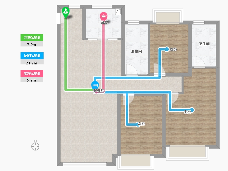 陕西省-西安市-绿城西安全运村-96.78-户型库-动静线