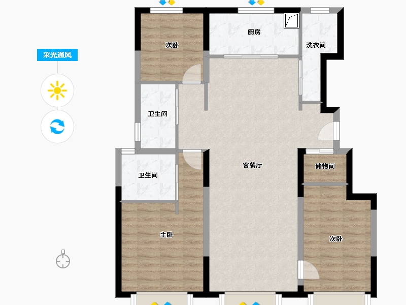 天津-天津市-万科西华府-100.00-户型库-采光通风