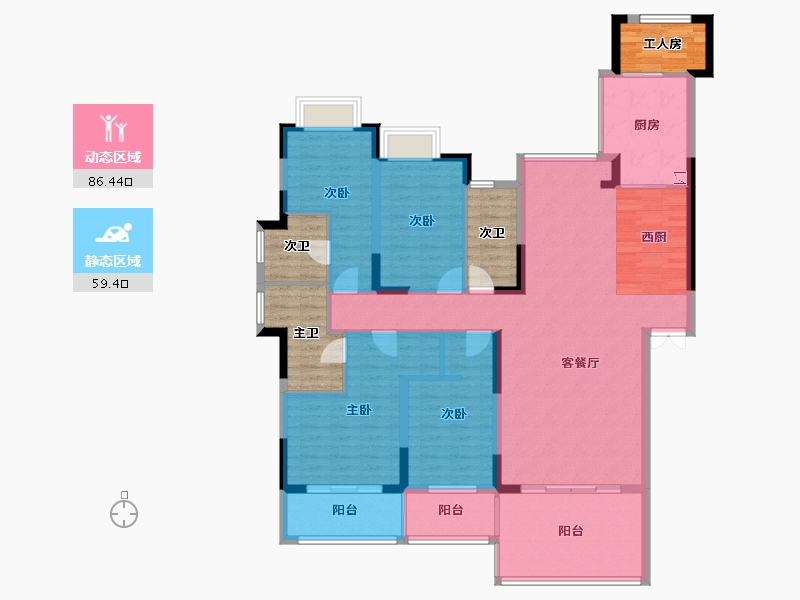 广东省-珠海市-海明湾-152.00-户型库-动静分区