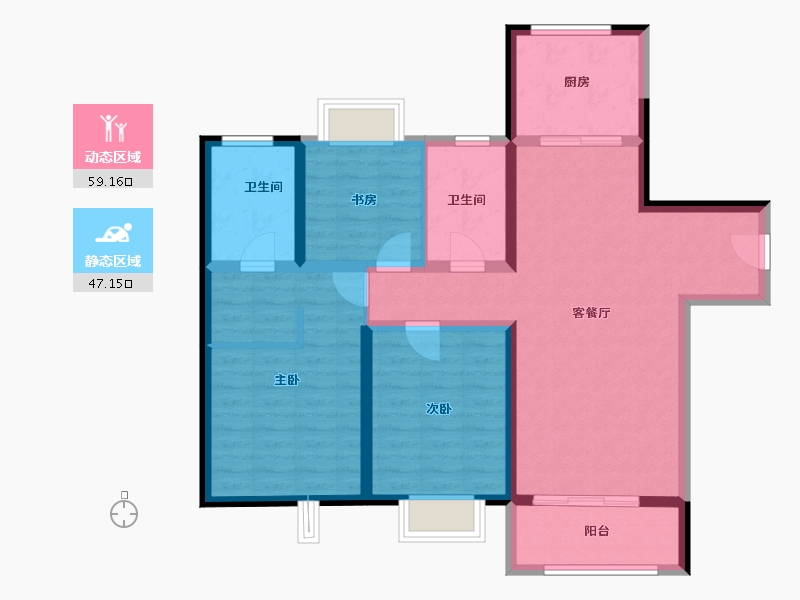 江苏省-南京市-金象朗诗红树林-94.50-户型库-动静分区