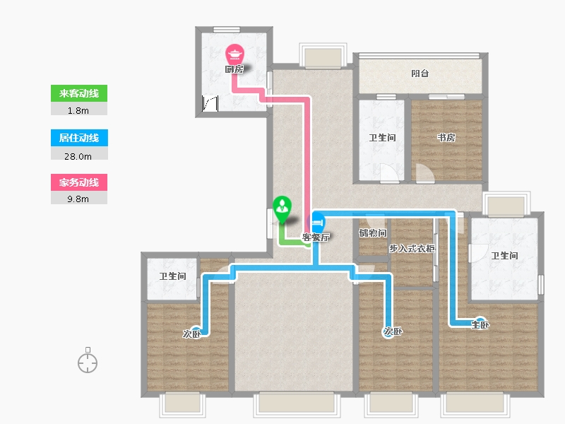 湖北省-武汉市-绿城金地凤起听澜-163.00-户型库-动静线