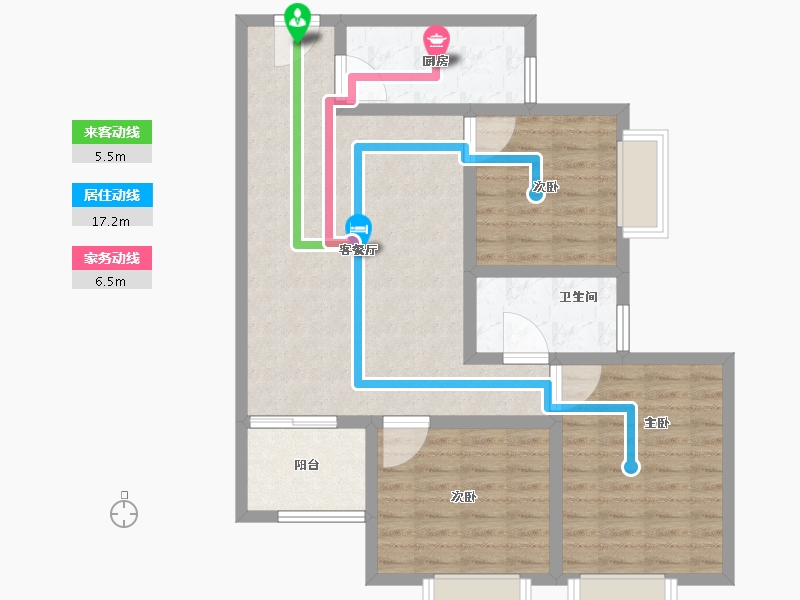 陕西省-西安市-逸景佑园-87.21-户型库-动静线