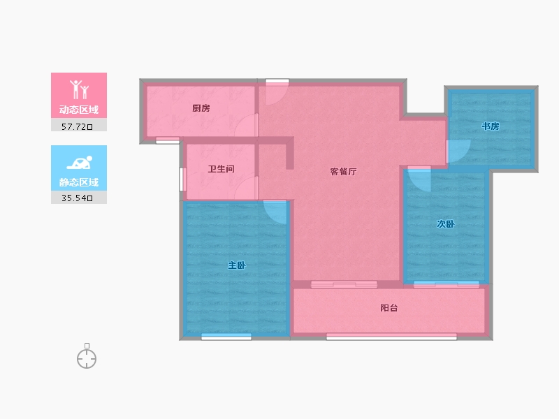 江苏省-南京市-金象朗诗红树林-83.44-户型库-动静分区