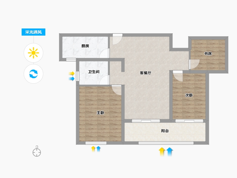 江苏省-南京市-金象朗诗红树林-83.44-户型库-采光通风