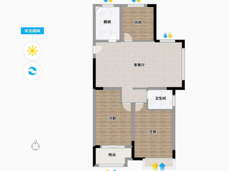 江苏省-常州市-豪庭花园-100.00-户型库-采光通风