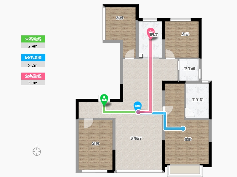 陕西省-西安市-绿城西安全运村-112.73-户型库-动静线