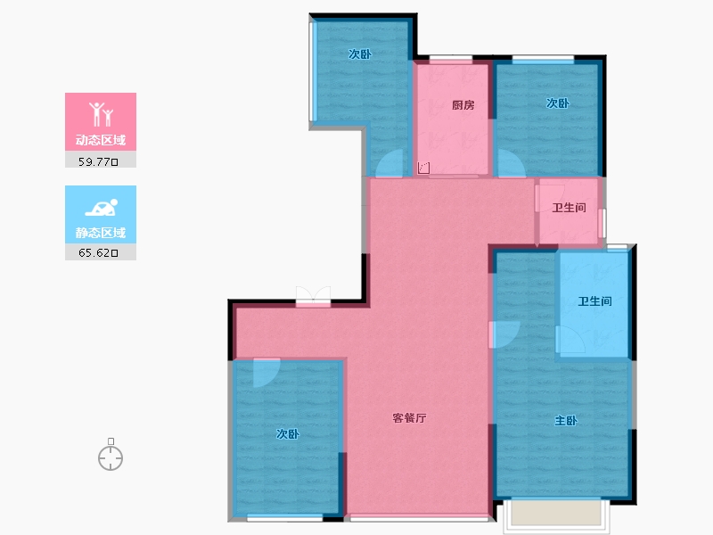 陕西省-西安市-绿城西安全运村-112.73-户型库-动静分区