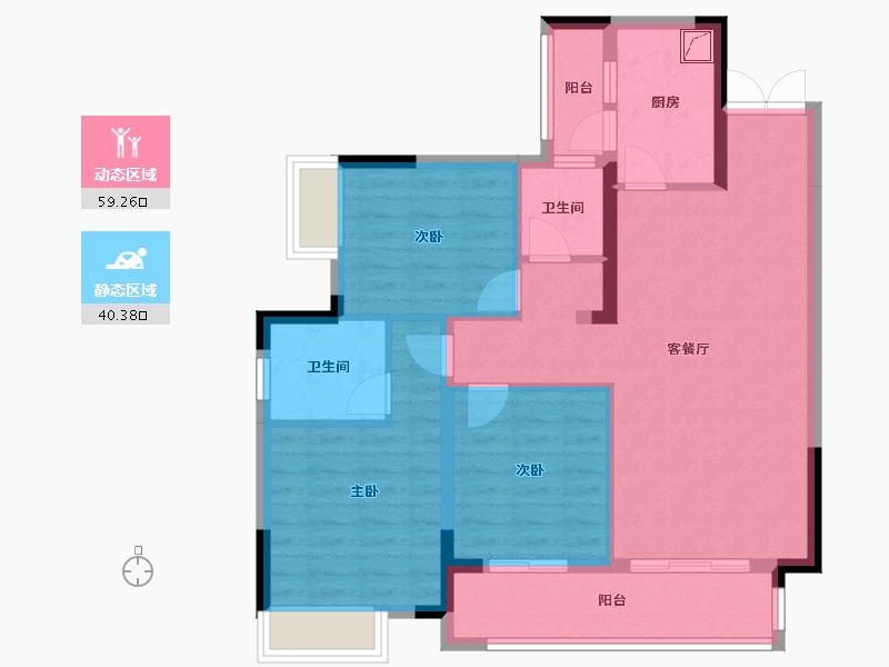 四川省-成都市-西郡府邸-93.28-户型库-动静分区