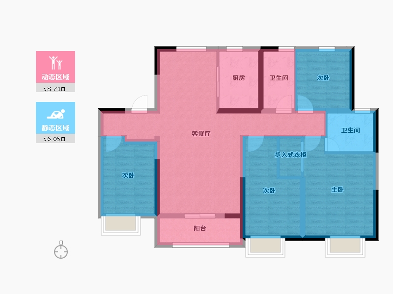 天津-天津市-津侨国际小镇-102.03-户型库-动静分区