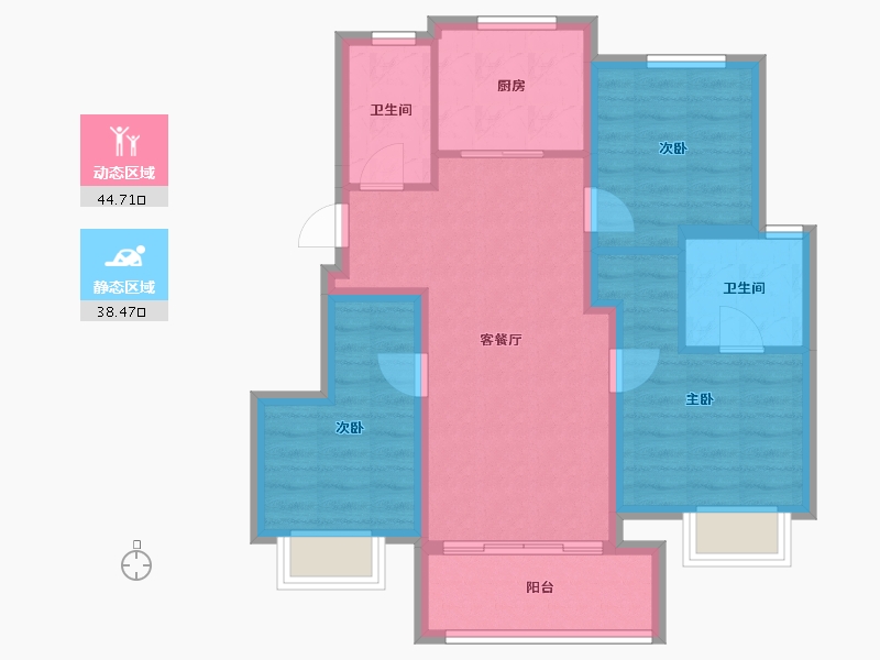 上海-上海市-天安象屿·西江悦-73.83-户型库-动静分区