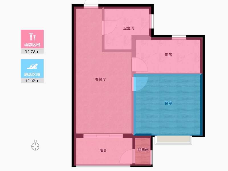 黑龙江省-哈尔滨市-新松·未来ONE-47.20-户型库-动静分区